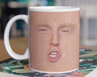 ドナルド・トランプの顔のマグカップ、ミームマグカップ、ドナルド・トランプの面白いマグカップギフト、トランプマグカップ