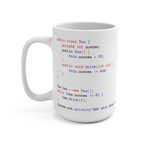 Java Tea Class White Mug - Programmer Mug image 6