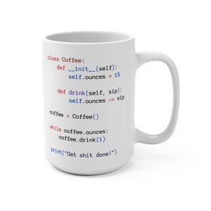 Python Coffee Class White Mug, Python Developer Gift, Programming Mug image 7