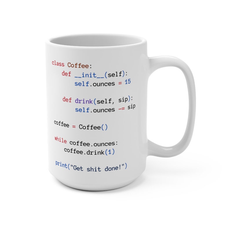 Python Coffee Class White Mug, Python Developer Gift, Programming Mug image 7