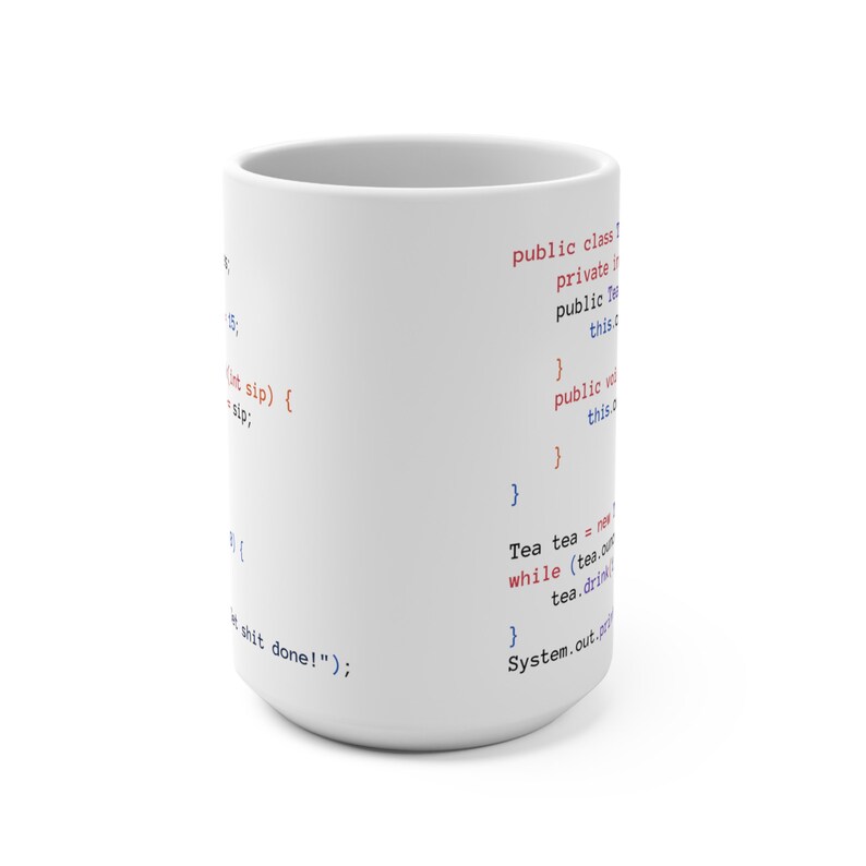 Java Tea Class White Mug - Programmer Mug image 8