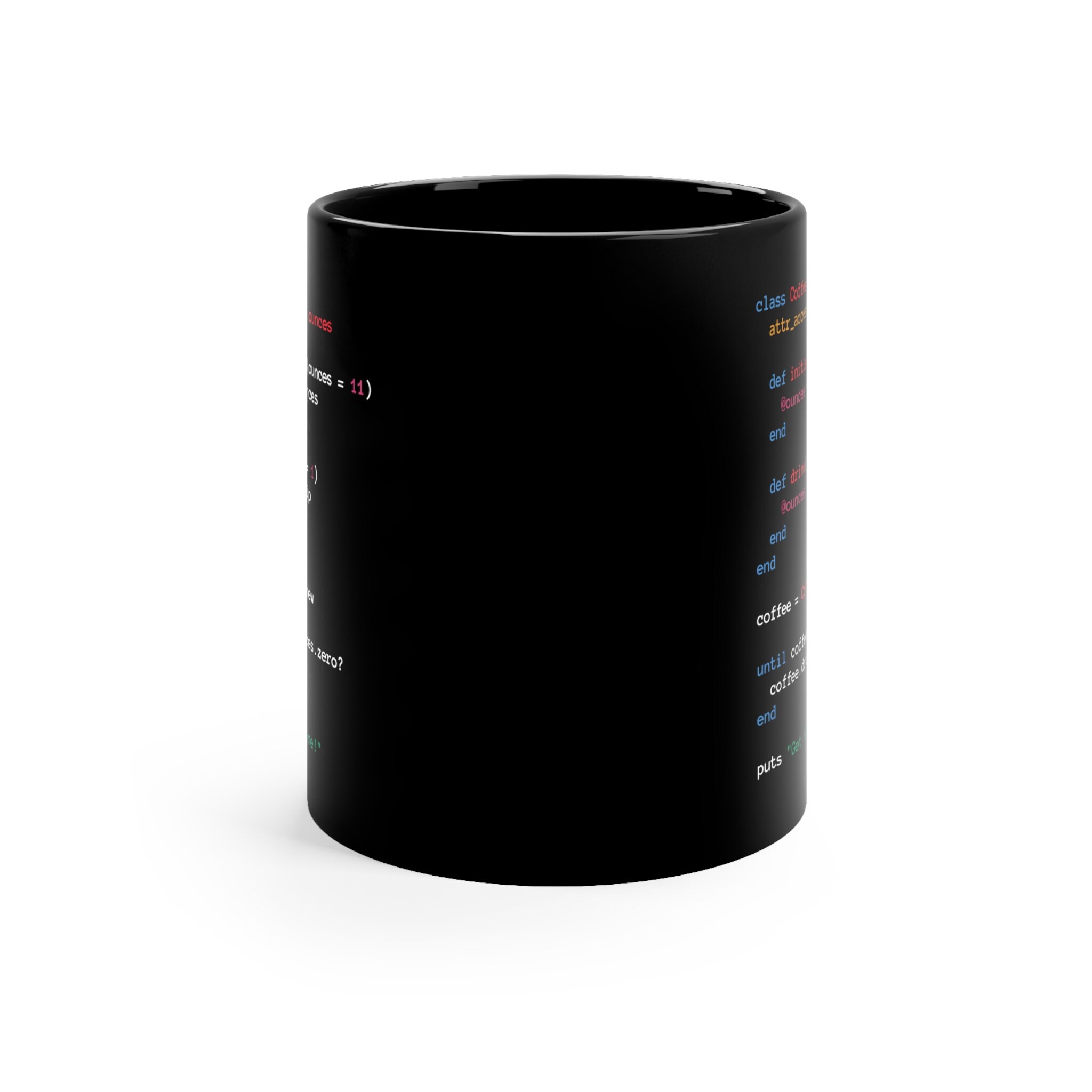 Ruby Code Mug for Programmers - Black Coffee Cup Gift Ruby Programming ...