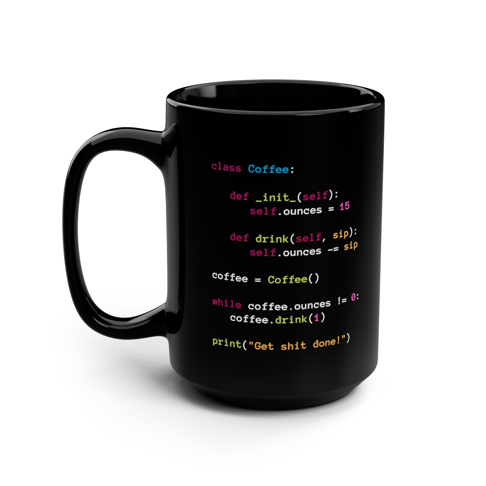 Programmer Coder Engineer Python Black Coffee Mug Gift Python Developer ...