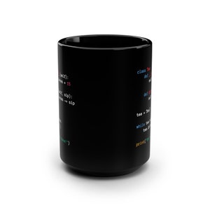 Python Tea Mug Class Coding Black Python Programming Mug image 7