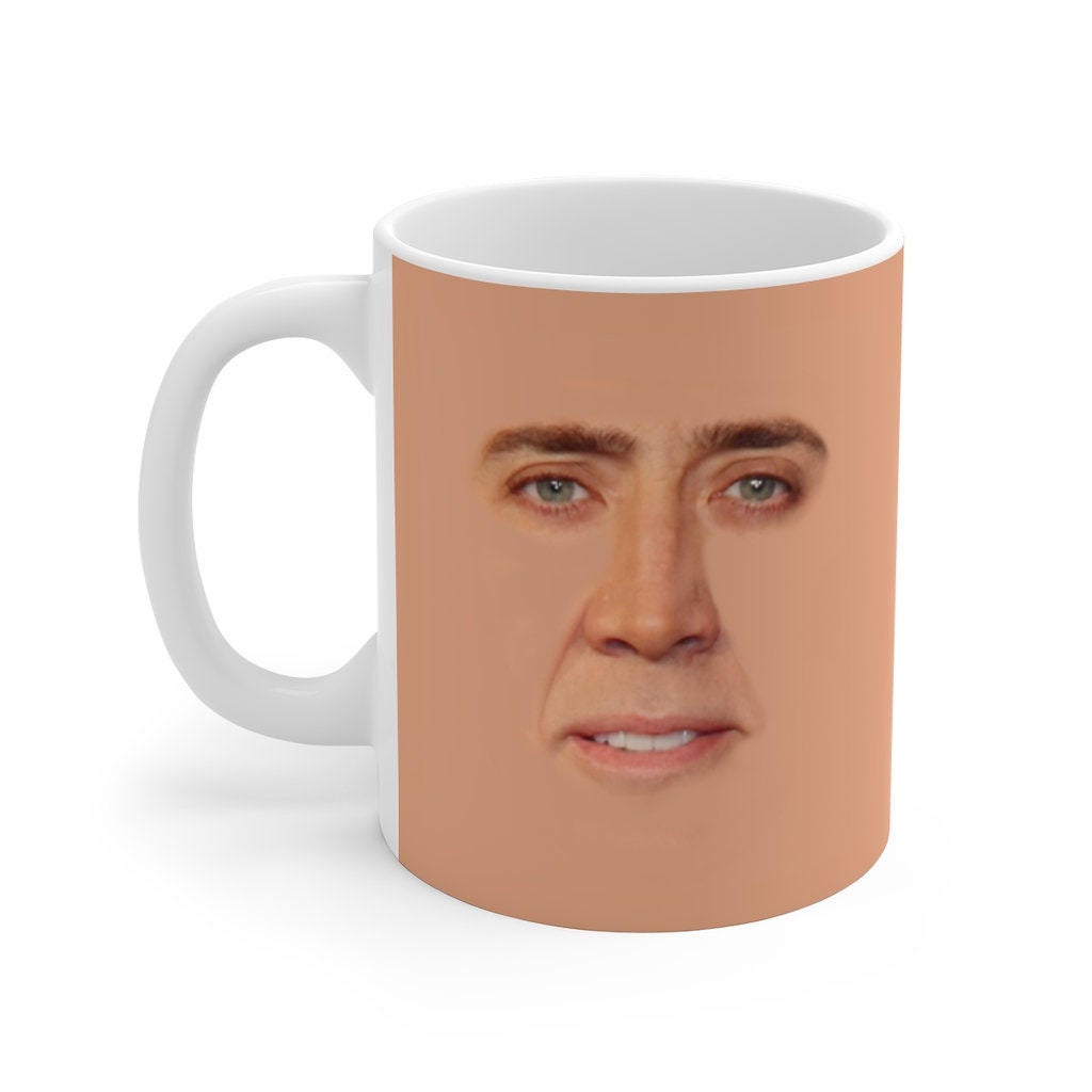 The Cage Mug Nicolas Cage Face Meme Mug Creepy Face Funny Nic - Etsy