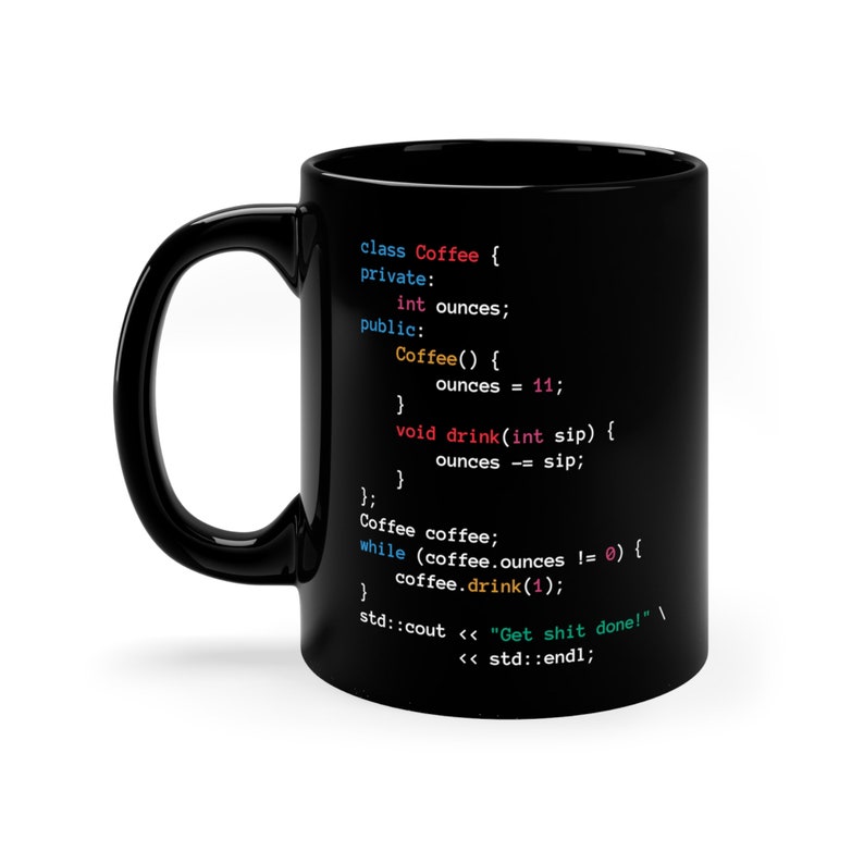 Cpp C++ Coffee Programmer Coder Engineer cpp Black Coffee Mug Gift c++ Software Developer image 5