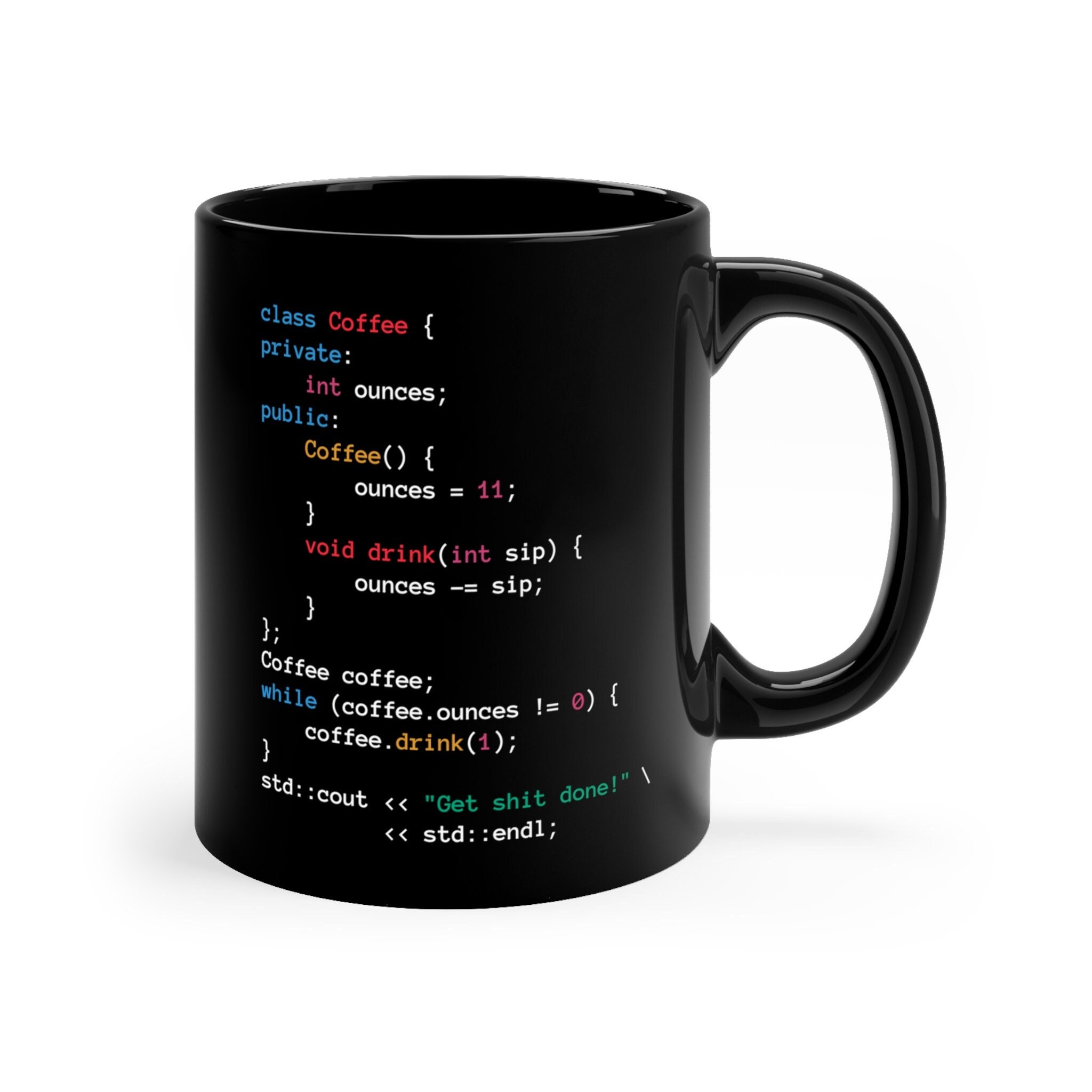 Cpp C++ Coffee Programmer Coder Engineer Cpp Black Coffee Mug Gift C++ ...