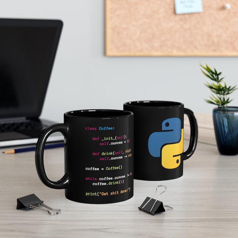 Programmierer Coder Ingenieur Python Schwarz Kaffeetasse Geschenk Python Programmierer Bild 1