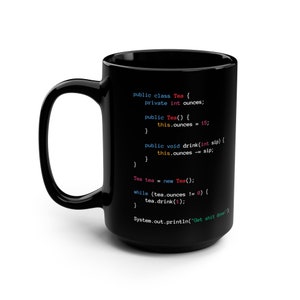 Taza de té programador Java, ingeniero codificador, taza de té negra, regalo, desarrollador Java imagen 6