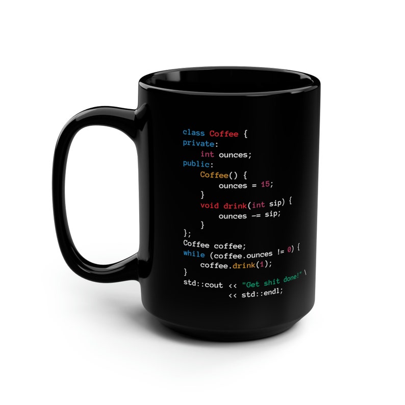 Cpp C++ Coffee Programmer Coder Engineer cpp Black Coffee Mug Gift c++ Software Developer image 8