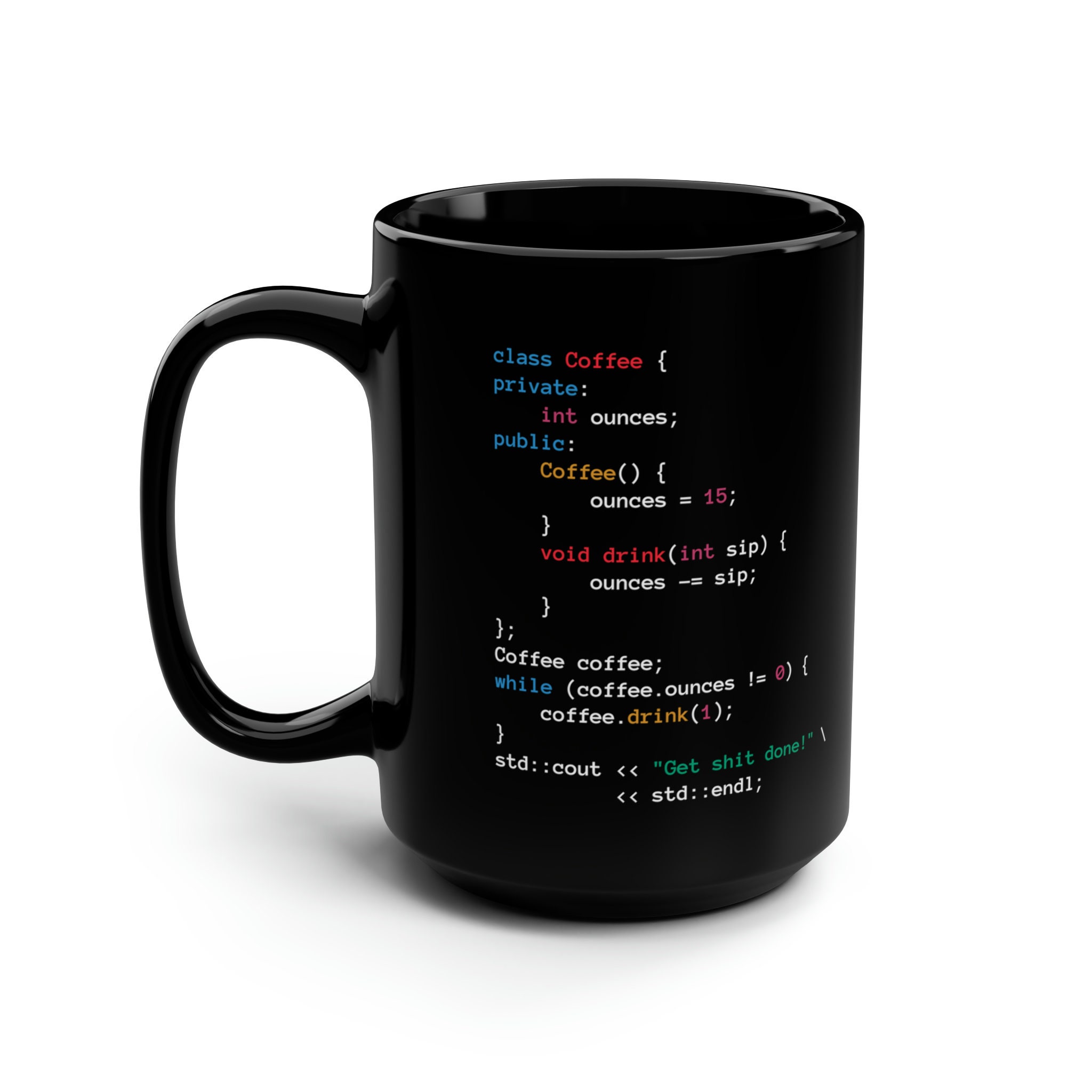 Cpp C++ Coffee Programmer Coder Engineer Cpp Black Coffee Mug Gift C++ ...