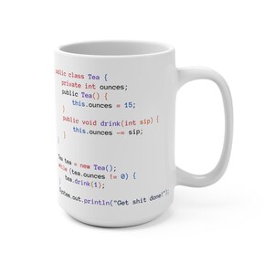 Java Tea Class White Mug - Programmer Mug image 7