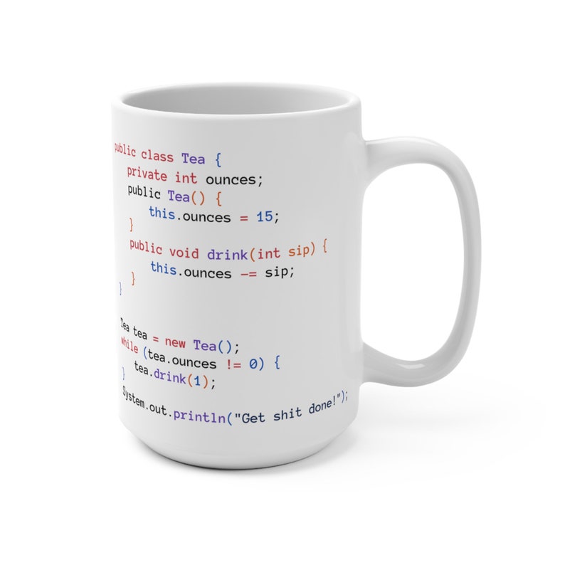 Java Tea Class White Mug - Programmer Mug image 7