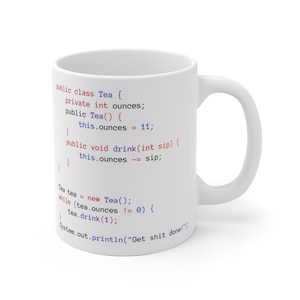 Java Tea Class White Mug - Programmer Mug image 3