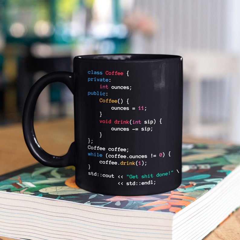 Cpp C++ Coffee Programmer Coder Engineer cpp Black Coffee Mug Gift c++ Software Developer image 1