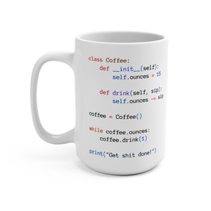 Python Coffee Class White Mug, Python Developer Gift, Programming Mug image 8