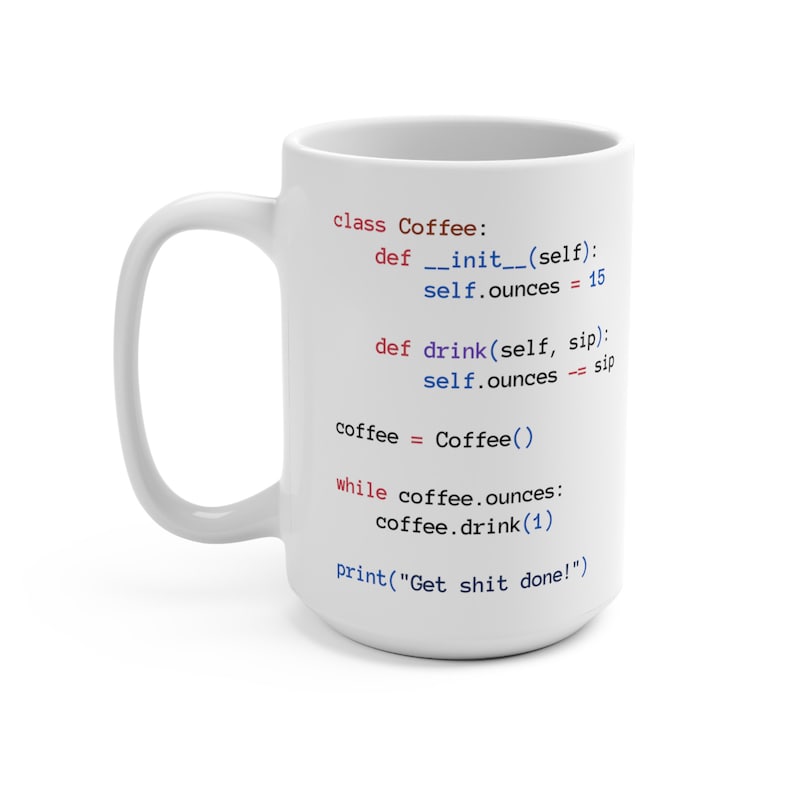 Python Coffee Class White Mug, Python Developer Gift, Programming Mug image 8