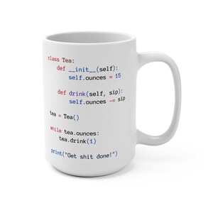Kubek Python Tea Class White, Kubek Programisty, Kubek Python Code, Prezent dla Programisty zdjęcie 8