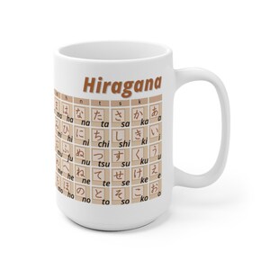 Hiragana Chart Mug, Learning Japanese Mug, Japanese Alphabet, Weeb Gift ...