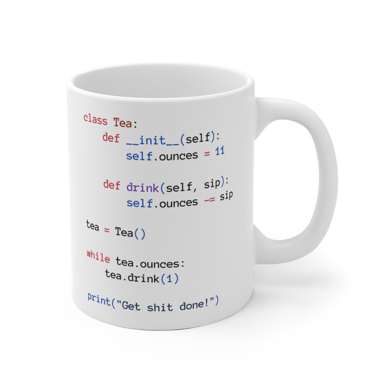 Kubek Python Tea Class White, Kubek Programisty, Kubek Python Code, Prezent dla Programisty zdjęcie 4