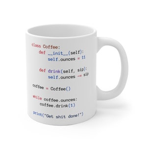 Python Coffee Class White Mug, Python Developer Gift, Programming Mug image 4