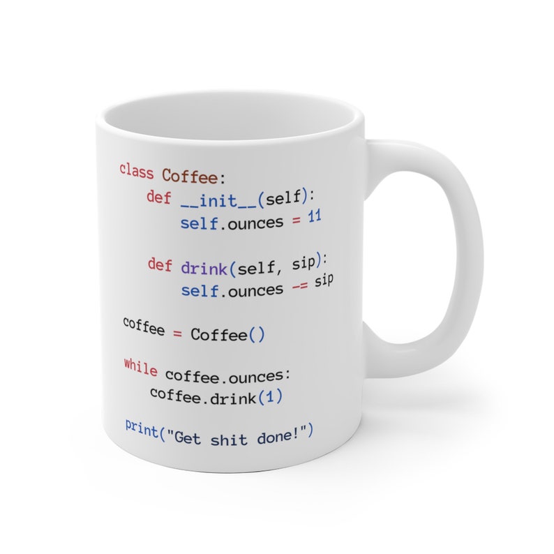 Python Coffee Class White Mug, Python Developer Gift, Programming Mug image 4