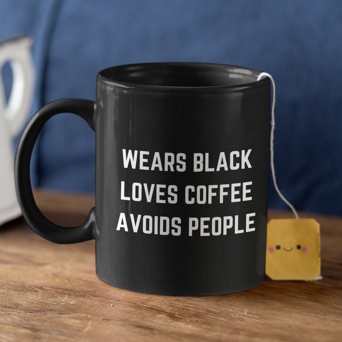 Wears Black Loves Coffee Avoids People Mug NOT VINYL Christmas Gifts Funny  Gifts Cute Gifts Gift Ideas Birthday Gifts for Her 