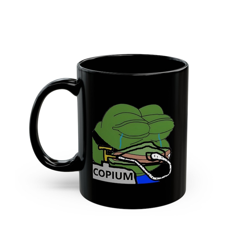 Copium Meme Mug Black Pepe the Frog Mug Funny Peepo Coffee Mug Twitch ...