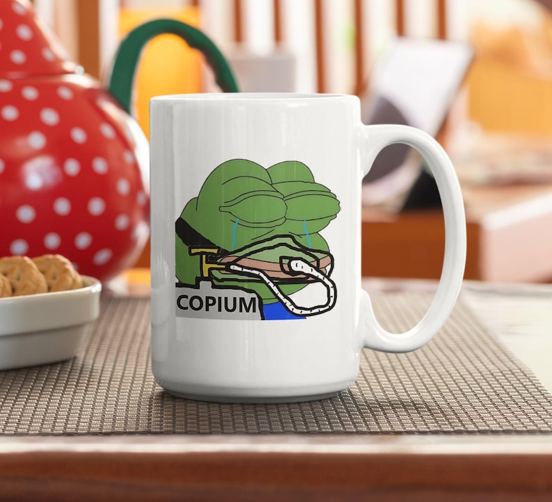 Copium Meme Mug Pepe the Frog Mug Peepo Coffee Mug Twitch Meme Gift for ...