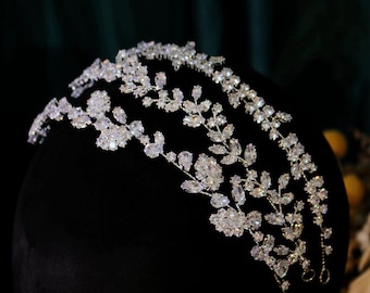 Bridal Collection by Ivory & Co - Caitlin Silver Crystal Floral