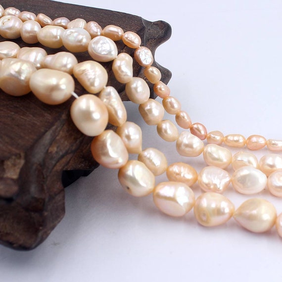 Natural 5-6mm Freeform Freshwater Pearl Jewelry Making Loose Beads Strand 15" 