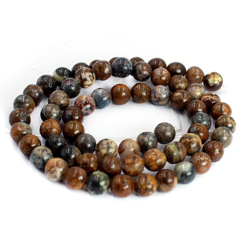 Natural 6 8 10 12mm Round Pietersite Jasper Gemstone Jewelry Making DIY Loose Beads Strand 15