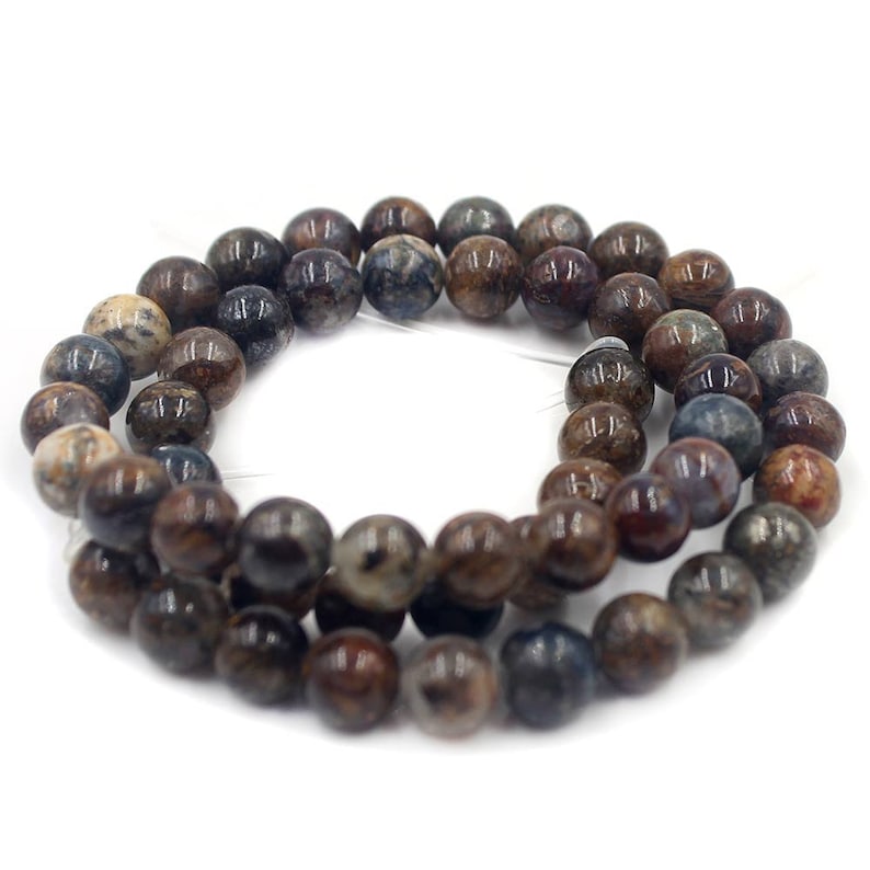 Natural 6 8 10 12mm Round Pietersite Jasper Gemstone Jewelry Making DIY Loose Beads Strand 15