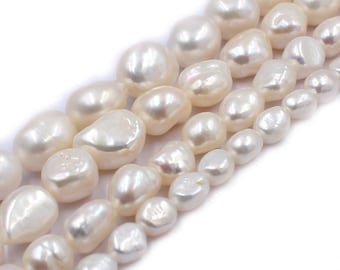 9-11mm Freeform Baroque Freshwater Pearl Jewelry Making Spacer Beads Strand 15/"