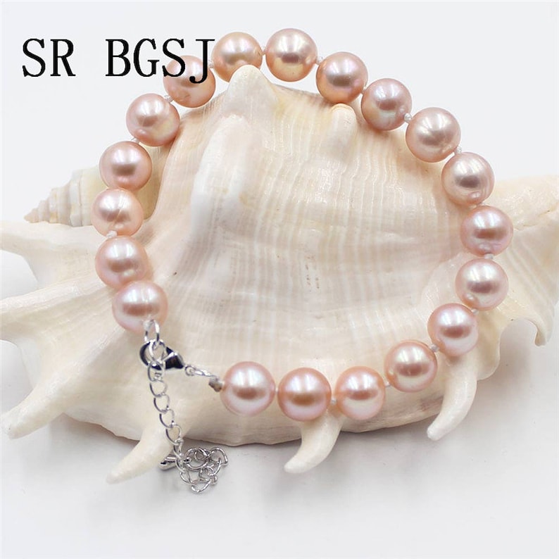 Handmade 6-7mm,7-8mm,8-9mm,9-10mm Natural Nearly Round Purple Freshwater Pearl Knot Jewelry Necklace Braclet Earrings Set