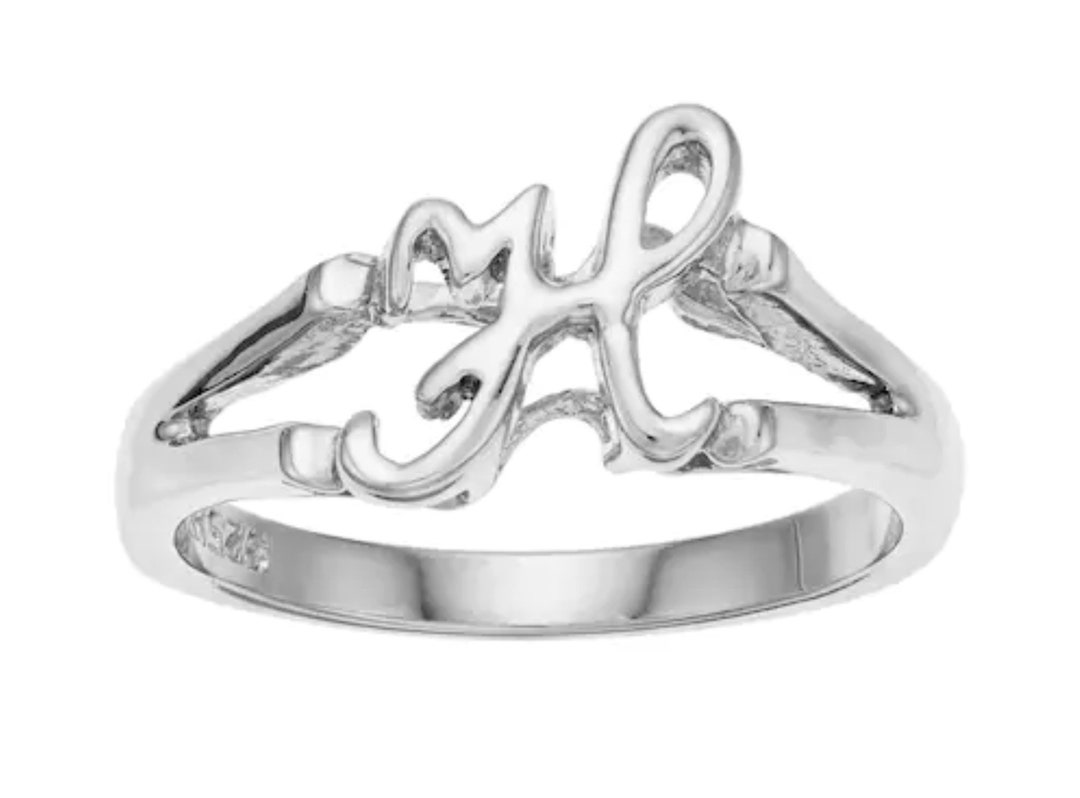 H Design Rrings Sterling Silver Initial H Ring - Monogram H Ring - Custom Ring ...
