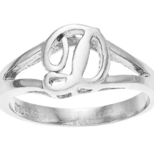 Sterling Silver Initial D Ring - Monogram D Ring - Custom Ring ...