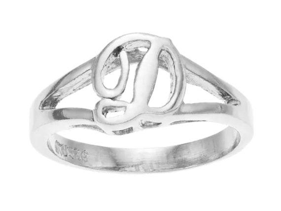 Sterling Silver Initial D Ring Monogram D Ring Custom Ring