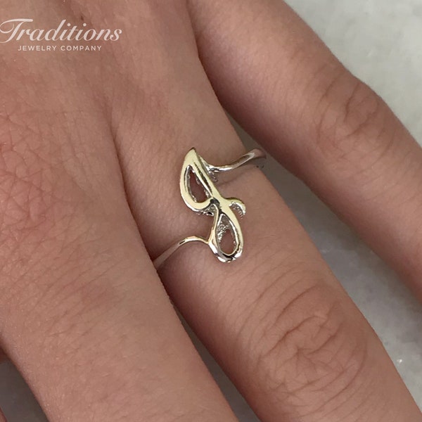 Sterling Silver Initial J Ring - Monogram J ring - Custom Ring - Personalized Letter Ring - Minimal Initial Jewelry - Dainty Initial Rings