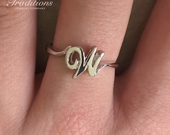W initial best sale ring