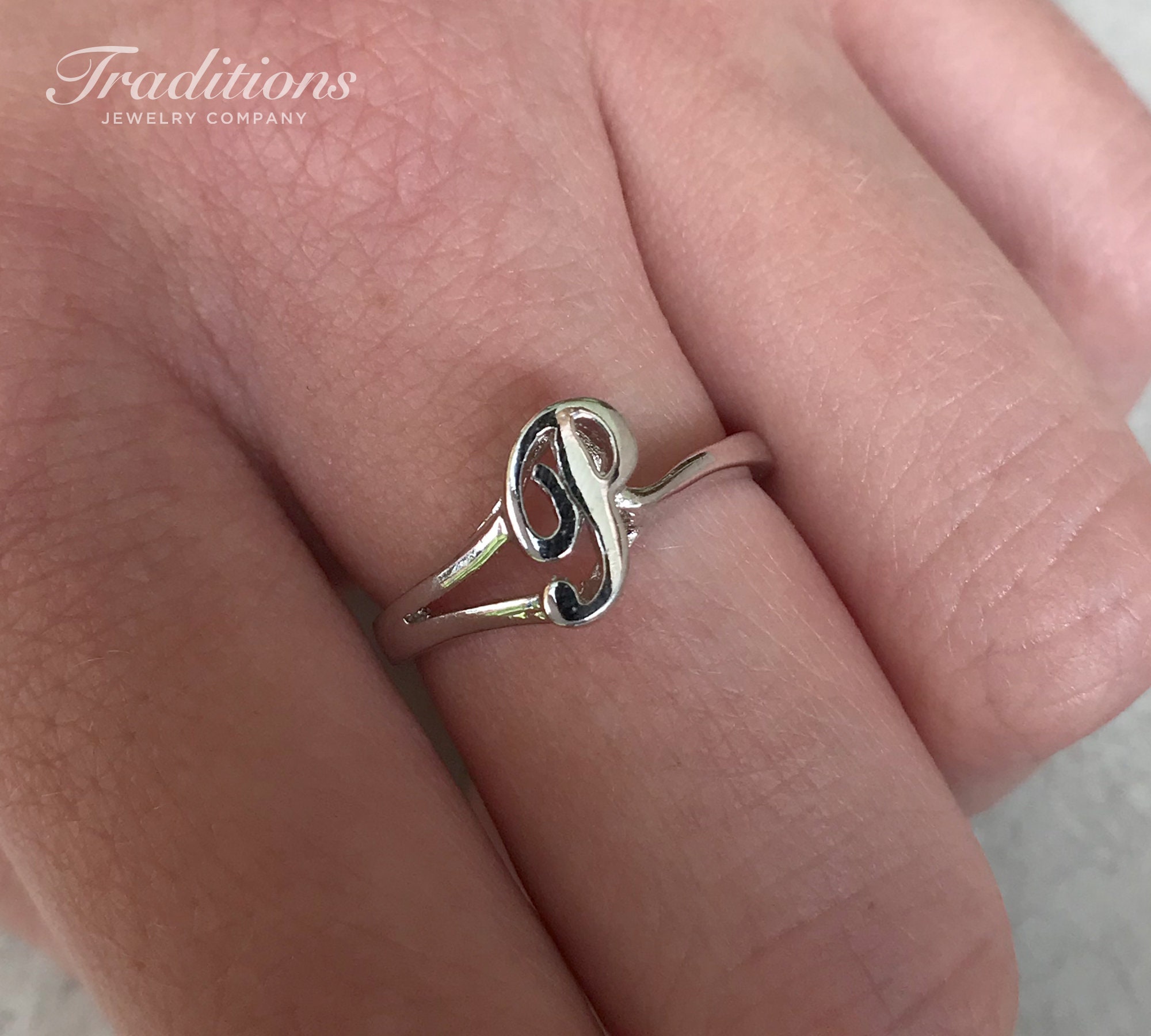 Sterling Silver Initial N Ring - Monogram N ring - Custom Ring -  Personalized Letter Ring - Minimal Initial Jewelry - Dainty Initial Rings