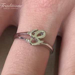Sterling Silver Initial G Ring - Monogram G ring - Custom Ring - Personalized Letter Ring - Minimal Initial Jewelry - Dainty Initial Rings