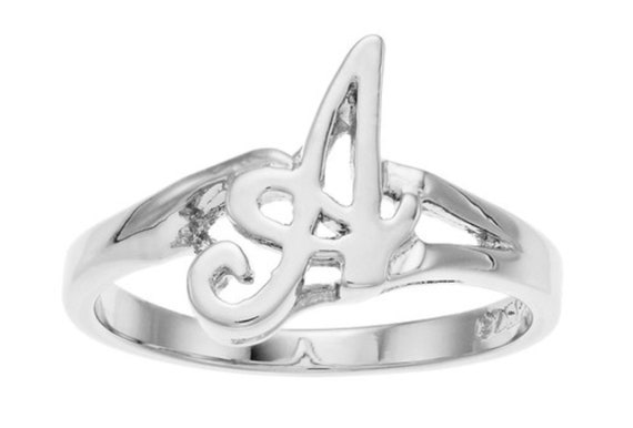 Sterling Silver Initial A Ring Monogram A Ring Custom Ring