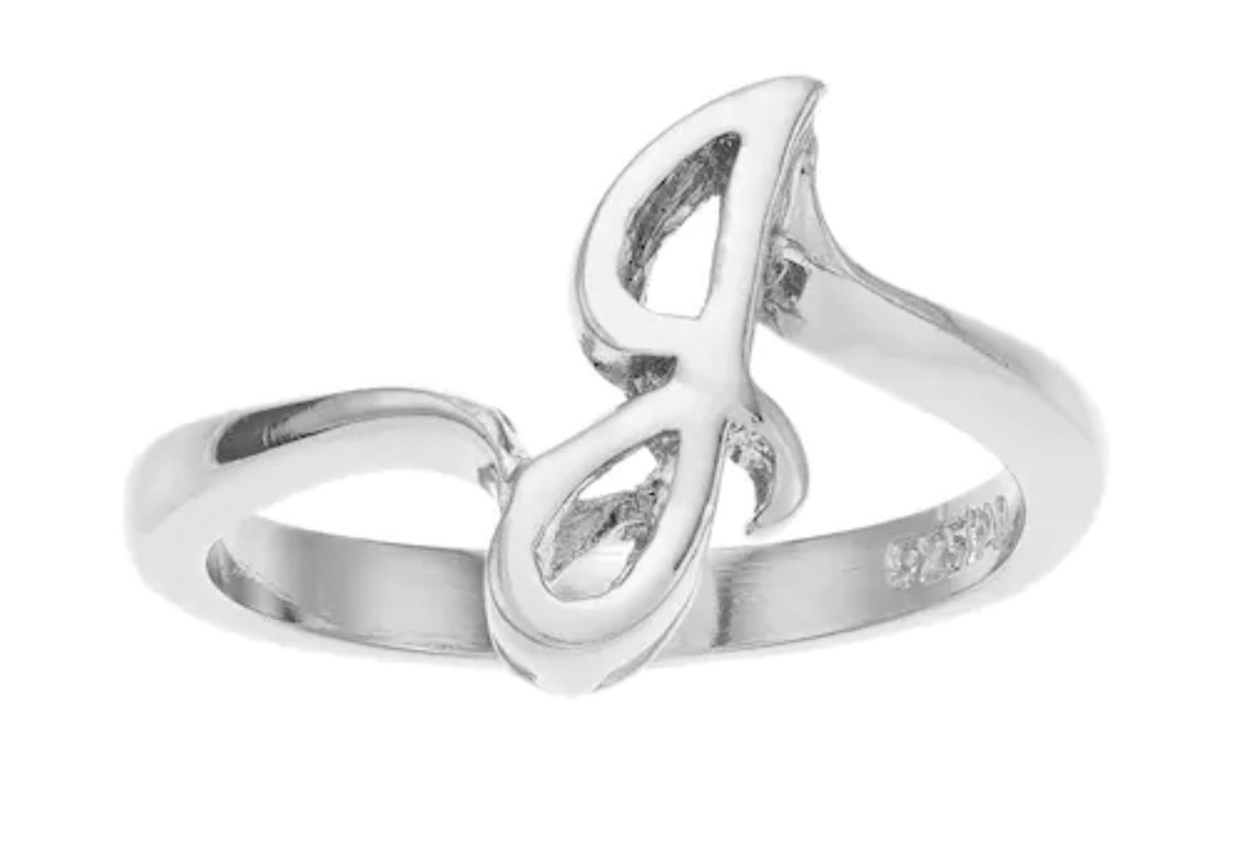 Sterling Silver Initial J Ring Monogram J Ring Custom Ring Etsy