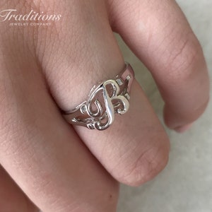 Sterling Silver Initial B Ring - Monogram B ring - Custom Ring - Personalized Letter Ring - Minimal Initial Jewelry - Dainty Initial Rings