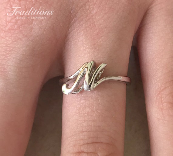 Sterling Silver Initial N Ring - Monogram N ring - Custom Ring -  Personalized Letter Ring - Minimal Initial Jewelry - Dainty Initial Rings