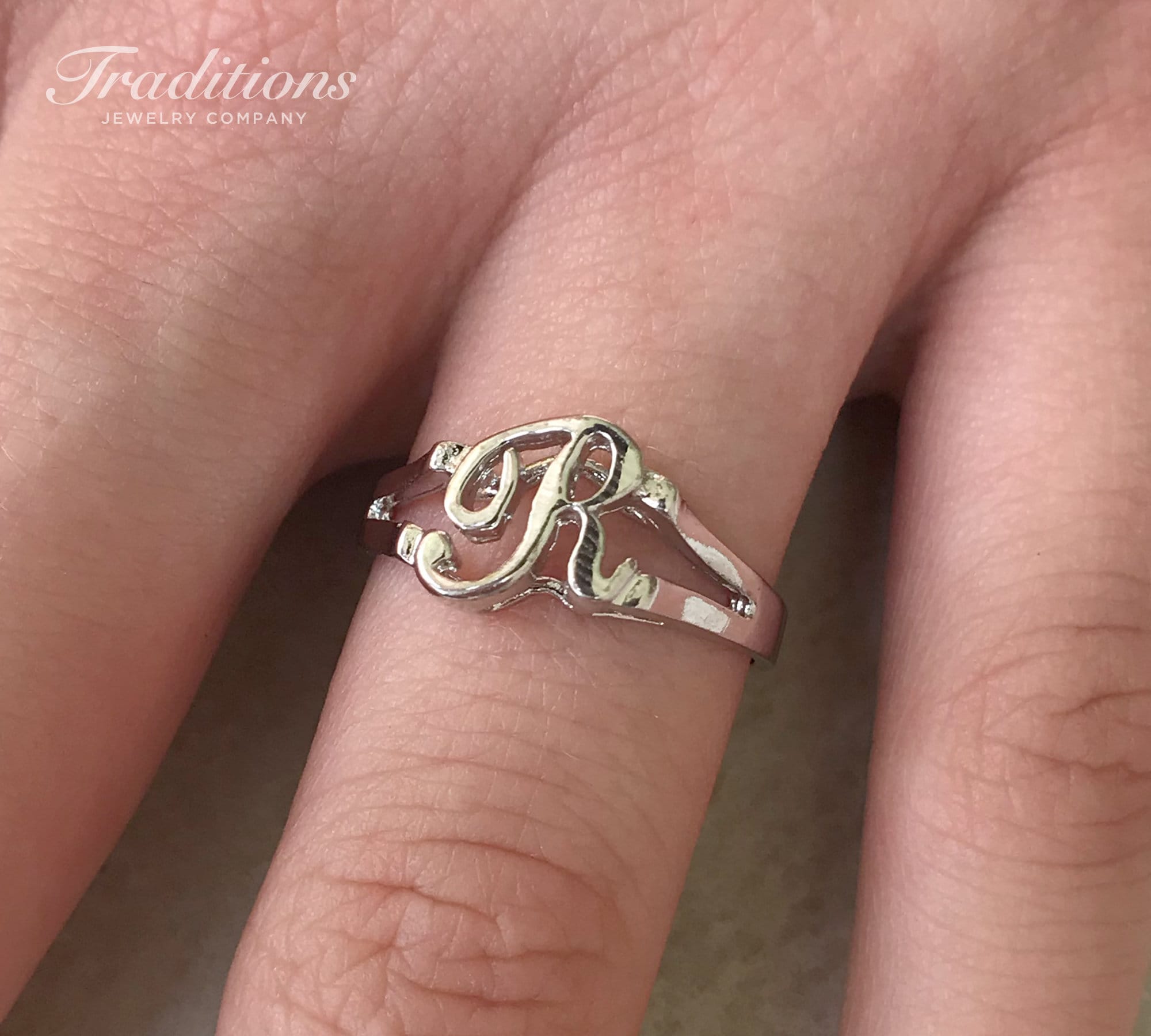 Buy 14k Yellow White Two Tone Letter R Initial Name Ladies Ring Online in  India - Etsy