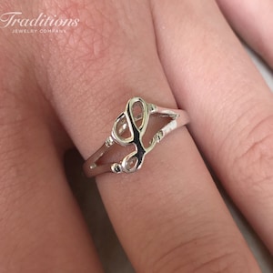 Anillo L inicial de plata esterlina - Anillo L de monograma - Anillo personalizado - Anillo de carta personalizado - Joyería inicial mínima - Anillos iniciales delicados