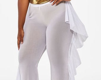 Plus Size Cover Up Pants White