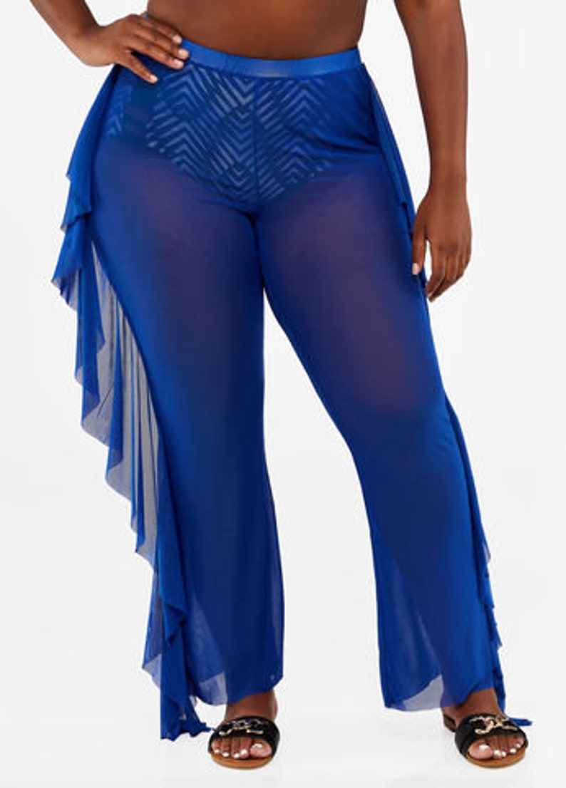 sheer cover up pants plus size